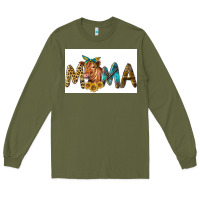 Army Green Western Cow Red Angus Mama Long Sleeve Tee - LillyAllenDesigns