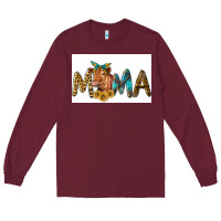 Burgundy Western Cow Red Angus Mama Long Sleeve Tee - LillyAllenDesigns