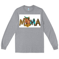 Heather Grey Western Cow Red Angus Mama Long Sleeve Tee - LillyAllenDesigns