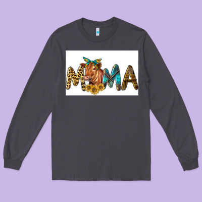 Western Cow Red Angus Mama Long Sleeve Tee Designed By Lillyallendesigns