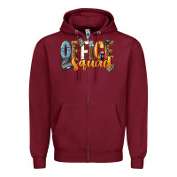 Burgundy office squad Zipper Hoodie - NancyCooperArtShop