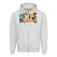 Dove Grey office squad Zipper Hoodie - NancyCooperArtShop