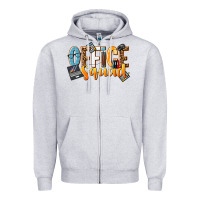 Heather Grey office squad Zipper Hoodie - NancyCooperArtShop