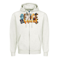 Oatmeal Heather office squad Zipper Hoodie - NancyCooperArtShop