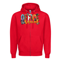 Red office squad Zipper Hoodie - NancyCooperArtShop