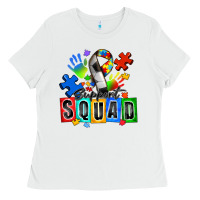White soccer support squad autism Ladies Tee - Zillion Design Studio
