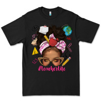 Black afro messy bun teacherlife Premium Tee - texasbilliewilder