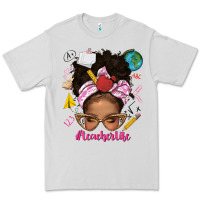 Dove Grey afro messy bun teacherlife Premium Tee - texasbilliewilder
