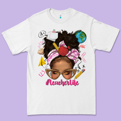 Afro Messy Bun Teacherlife Premium Tee Designed By Texasbilliewilder