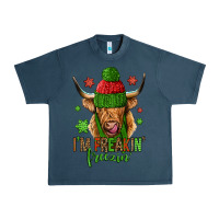 Midnight Navy i'm freakin freezin christmas long haired cow Urban Heavy Tee - Jasminsmagicworld