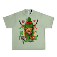 Oil Green i'm freakin freezin christmas long haired cow Urban Heavy Tee - Jasminsmagicworld