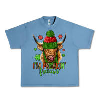 Pebble Blue i'm freakin freezin christmas long haired cow Urban Heavy Tee - Jasminsmagicworld