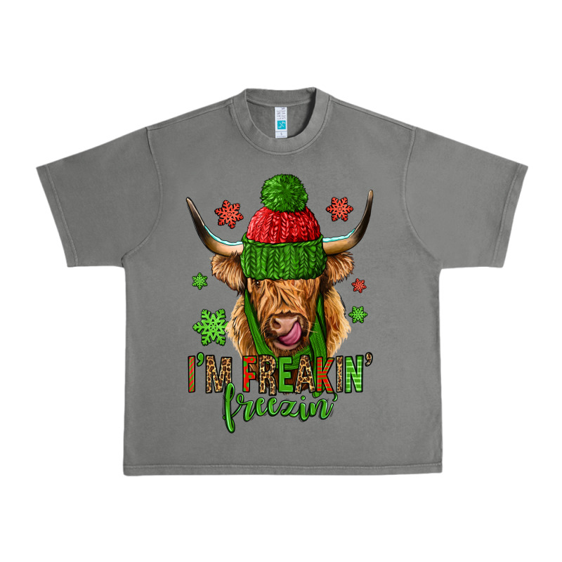 I'm Freakin Freezin Christmas Long Haired Cow Urban Heavy Tee by Jasminsmagicworld | Teevron
