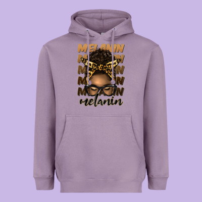 Melanin Afro Messy Bun Heavyweight Hoodie Designed By Artiststas