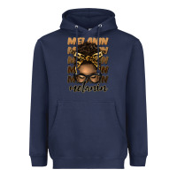 Navy melanin afro messy bun Heavyweight Hoodie - Artiststas
