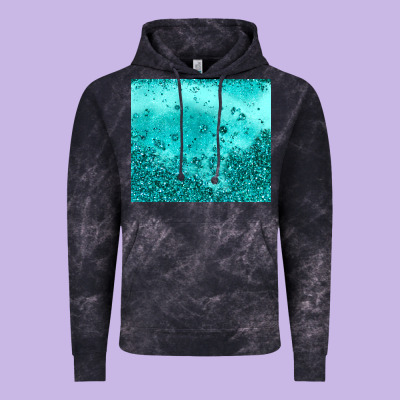 Turquoise Glitter Vintage Hoodie Designed By Jahusdesignshop