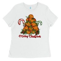 White Merry Christmas Basketball Ladies Tee - RanaPortraitStore