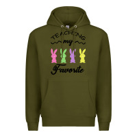 Army Green Teaching My Favorite Bunny Premium Hoodie - Bettercallsaul