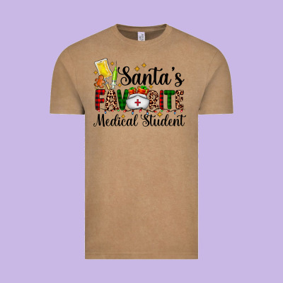 Santa's Favorite Medical Student Vintage Tee Designed By Adodesignshop