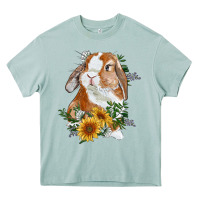 Arona Bunny With Sunflowers Heavy Core Tee - RanaPortraitStore
