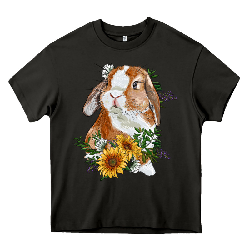 Bunny With Sunflowers Heavy Core Tee by RanaPortraitStore | Teevron