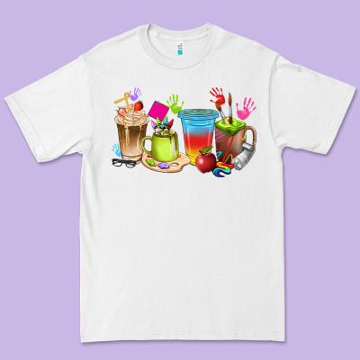 Art Teacher Coffee Cups Premium Tee Designed By Texasbilliewilder