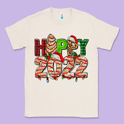 Happy 2022 With Christmas Tree Cake Classic Tee Designed By Adodesignshop