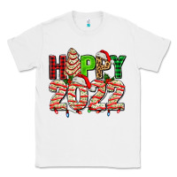 White happy 2022 with christmas tree cake Classic Tee - AdoDesignShop