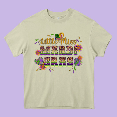 Little Miss Mardi Gras Heavy Core Tee Designed By Artiststas