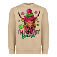 Mushroom i'm freakin freezin pink christmas long haired cow Heavyweight Sweatshirt - Jasminsmagicworld