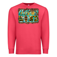 Cardinal bee kind with sunflower and leopard background Premium Sweatshirt - Artiststas