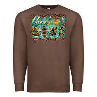 Chestnut bee kind with sunflower and leopard background Premium Sweatshirt - Artiststas