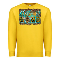 Lemon bee kind with sunflower and leopard background Premium Sweatshirt - Artiststas