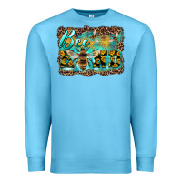 Ocean Blue bee kind with sunflower and leopard background Premium Sweatshirt - Artiststas