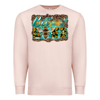 Pale Pink bee kind with sunflower and leopard background Premium Sweatshirt - Artiststas