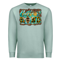 Seafoam bee kind with sunflower and leopard background Premium Sweatshirt - Artiststas