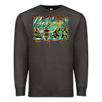 Smoke bee kind with sunflower and leopard background Premium Sweatshirt - Artiststas