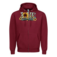 Burgundy love like jesus sunflowers Zipper Hoodie - NancyCooperArtShop