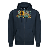 Navy love like jesus sunflowers Zipper Hoodie - NancyCooperArtShop