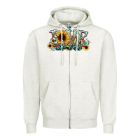 Oatmeal Heather love like jesus sunflowers Zipper Hoodie - NancyCooperArtShop