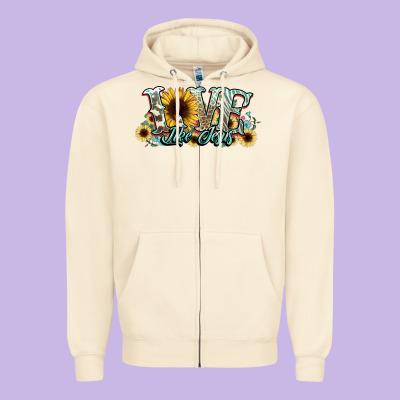 Love Like Jesus Sunflowers Zipper Hoodie Designed By Nancycooperartshop