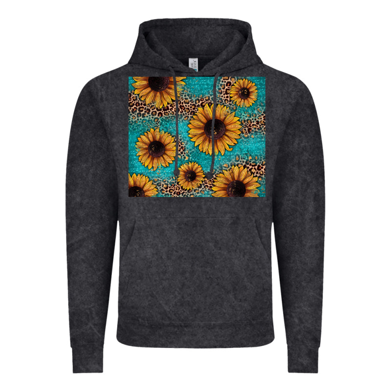 Sunflower Turquoise Glitter Vintage Hoodie by JahusDesignShop | Teevron