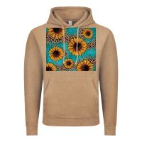 Vintage Coffee sunflower turquoise glitter Vintage Hoodie - JahusDesignShop