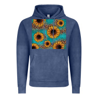 Vintage Denim sunflower turquoise glitter Vintage Hoodie - JahusDesignShop