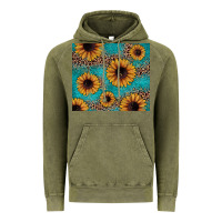 Vintage Olive sunflower turquoise glitter Vintage Hoodie - JahusDesignShop