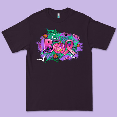 Halloween Boo With Cancer Ribbon Premium Tee Designed By Adodesignshop