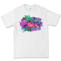 White halloween boo with cancer ribbon Premium Tee - AdoDesignShop