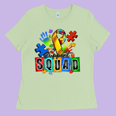 Softball Support Squad Autism Ladies Tee Designed By Zillion Design Studio