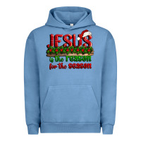 Pigment Pebble Blue jesus is the reason for the season Urban Hoodie - CowGirlArtShop