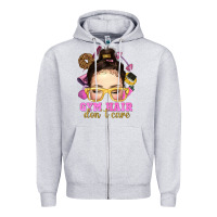 Heather Grey messy bun gym hair dont care Zipper Hoodie - NancyCooperArtShop